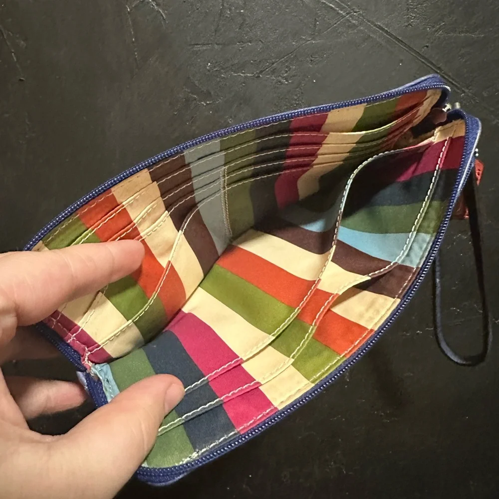 VTG COACH Blue Wristlet Wallet - Picture 4 of 4